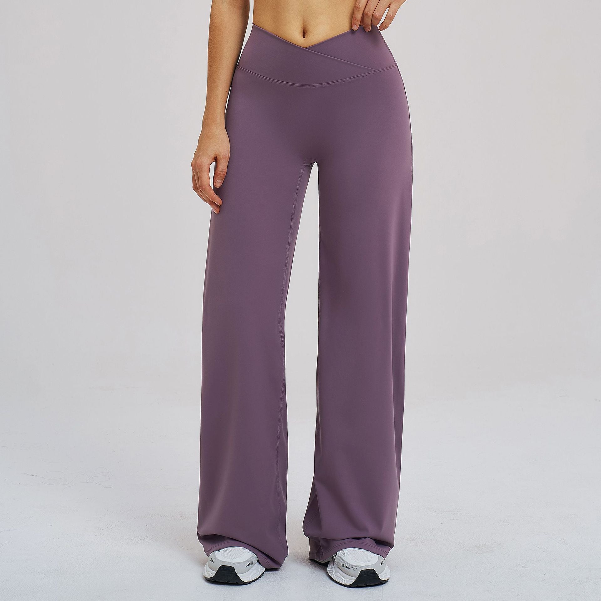 Brushed Casual Wide Leg Pants Cross Waist Brushed Loose Pants Outdoor Running Sports Wide Leg Pants