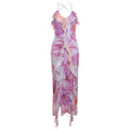Summer Trends Women V neck Brace Printed Sheath Backless Sexy Dress