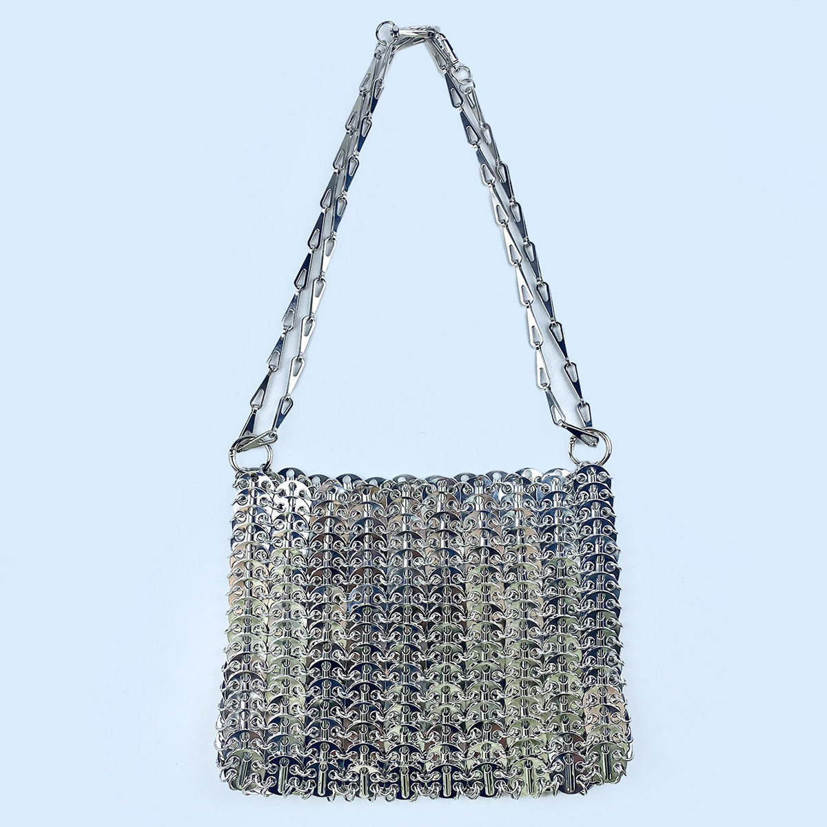plus Large Silver Metal Sheet Handmade Bag Women Chain Shoulder Crossbody Dual Use Dinner Women Bag