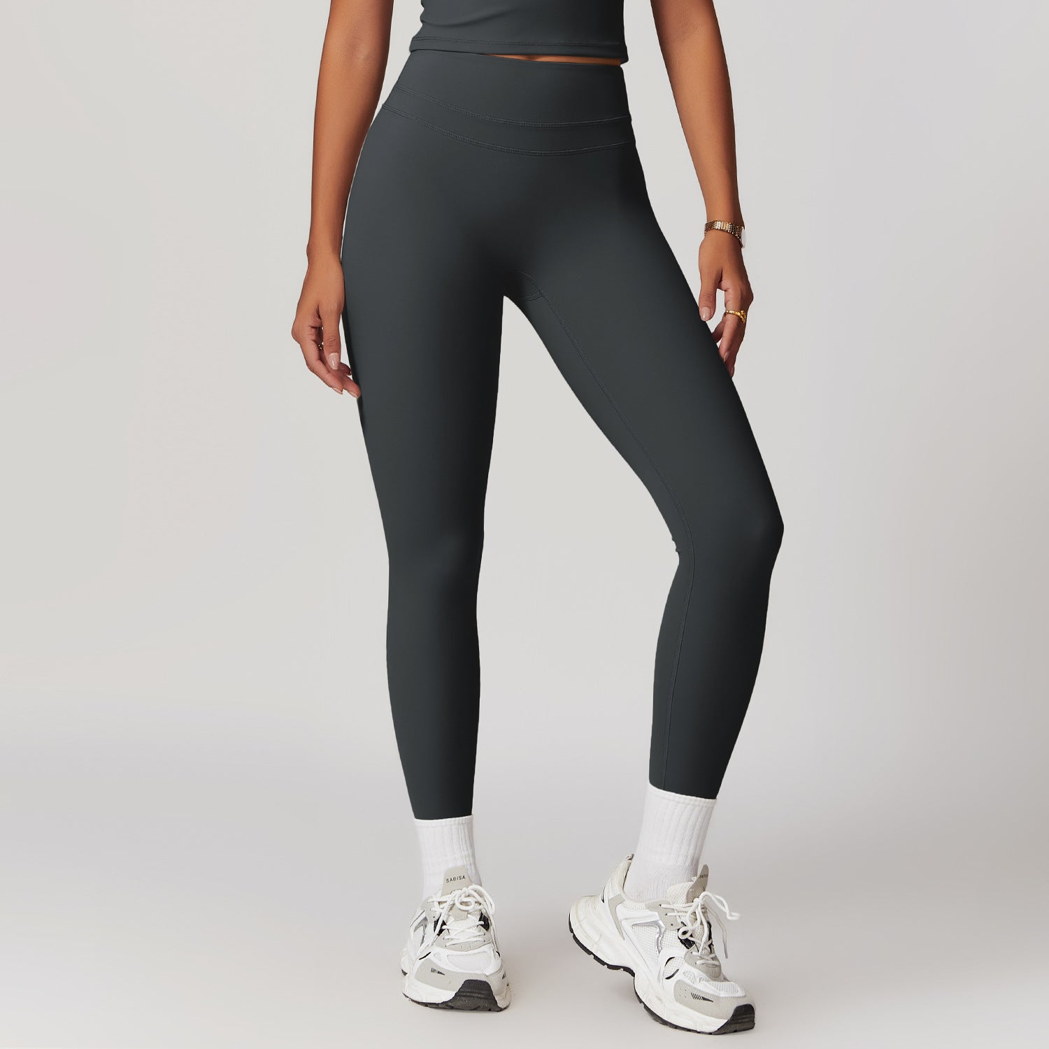 Sollinarry Brushed Tight High Waist Yoga Pants Belly Contracting Hip Raise Fitness Pants Outdoor Running Outerwear Sports Trousers