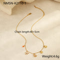 Ocean Titanium Steel Necklace Non Fading Niche Design Conch Starfish Embellished Stainless Steel Necklace