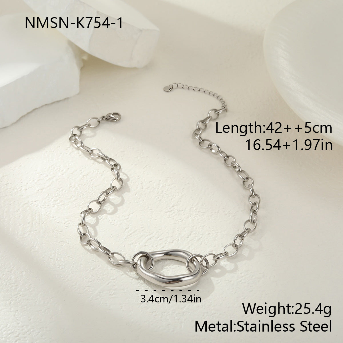 Personality Geometry Hollow Out Cutout Stainless Steel Necklace Bracelet Ear Studs Ornament Set All Match Ring