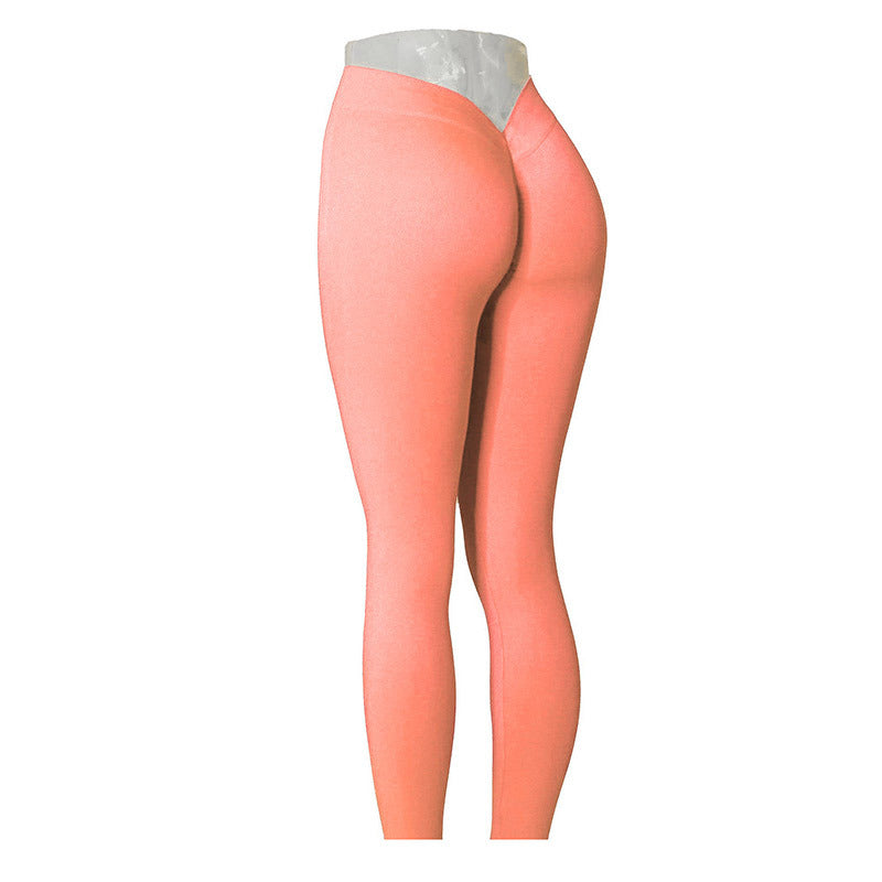 No Embarrassment Line Peach Hip Fitness Yoga Pants V Waist Hip Skinny Workout Pants