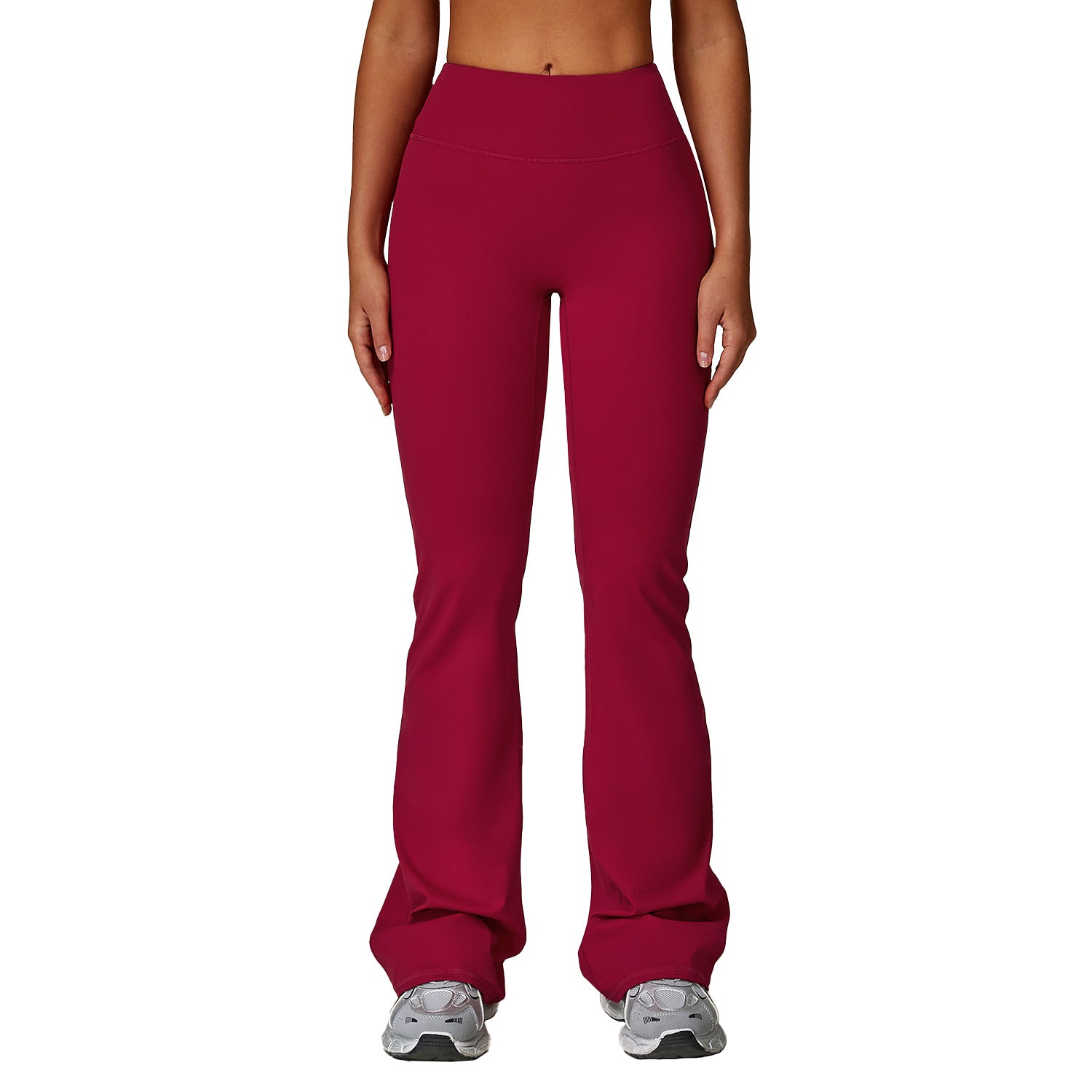 Sollinarry Brushed High Waist Yoga Trousers Tight Wide Leg Bell Bottoms Running Sports Fitness Bootcut Trousers