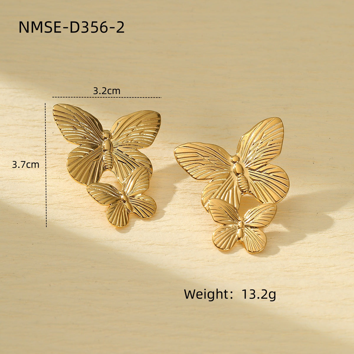 Summer Butterfly Titanium Steel Earrings for Women Arrival Light Luxury All Match Non Fading Floral Earrings for Women