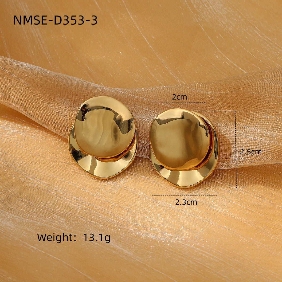 Simple Internet Celebrity Non Fading Lovely Titanium Steel Earrings 18K Gold Stainless Steel High Grade All Match Earrings