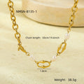 Stainless Steel Necklace Stitching Craft Inlaid Pearl Chain High Grade Clavicle Necklace for Women