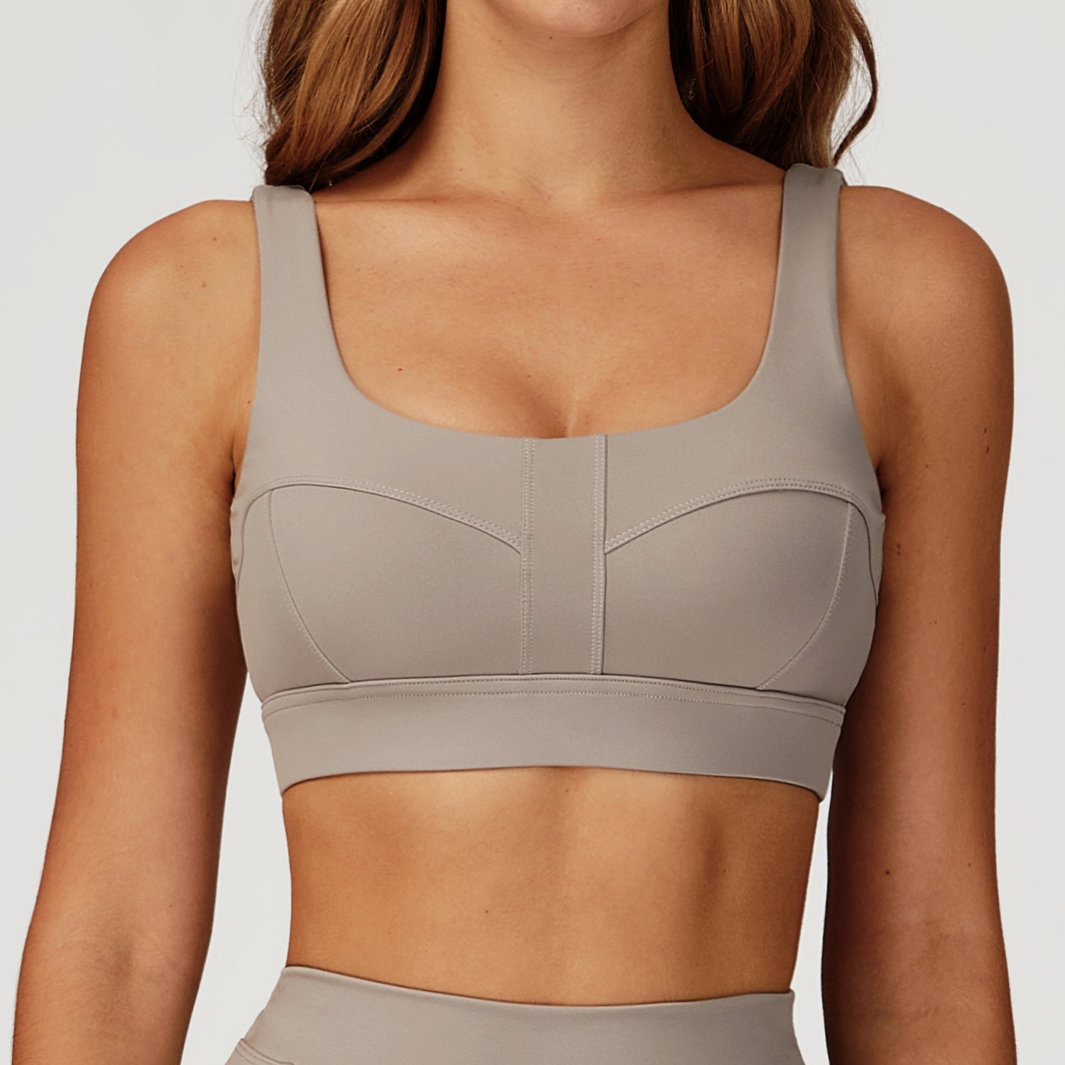 Nude Feel Yoga Bra Hollow Out Cutout Back Shaping Shockproof Sports Underwear Outdoor Running Workout Yoga Bra