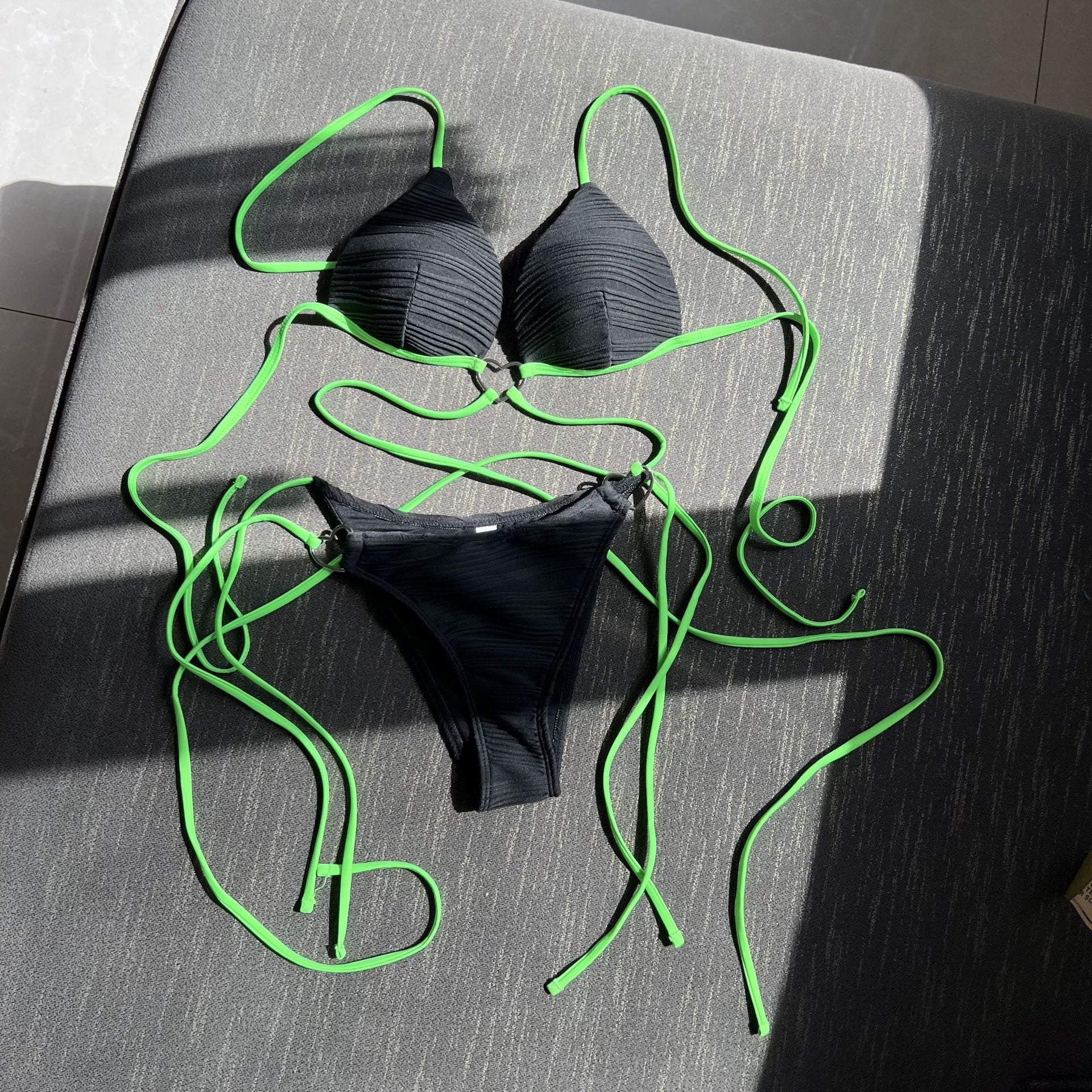 Sexy Love Drawstring Strap Hard Cup Bikini Swimsuit