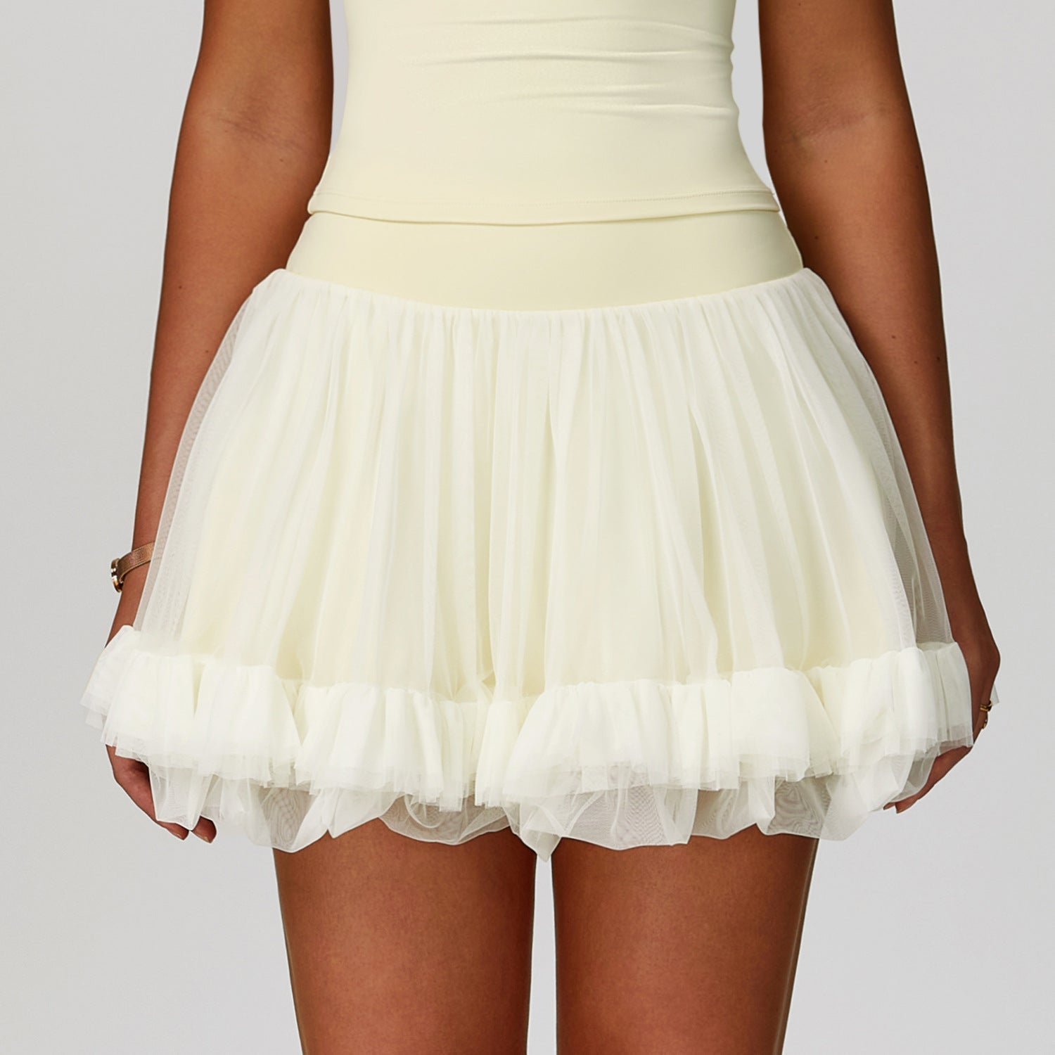 Sollinarry Summer Anti Exposure Base High Waist Tennis Skirt Casual A line Skirt Mesh Sports