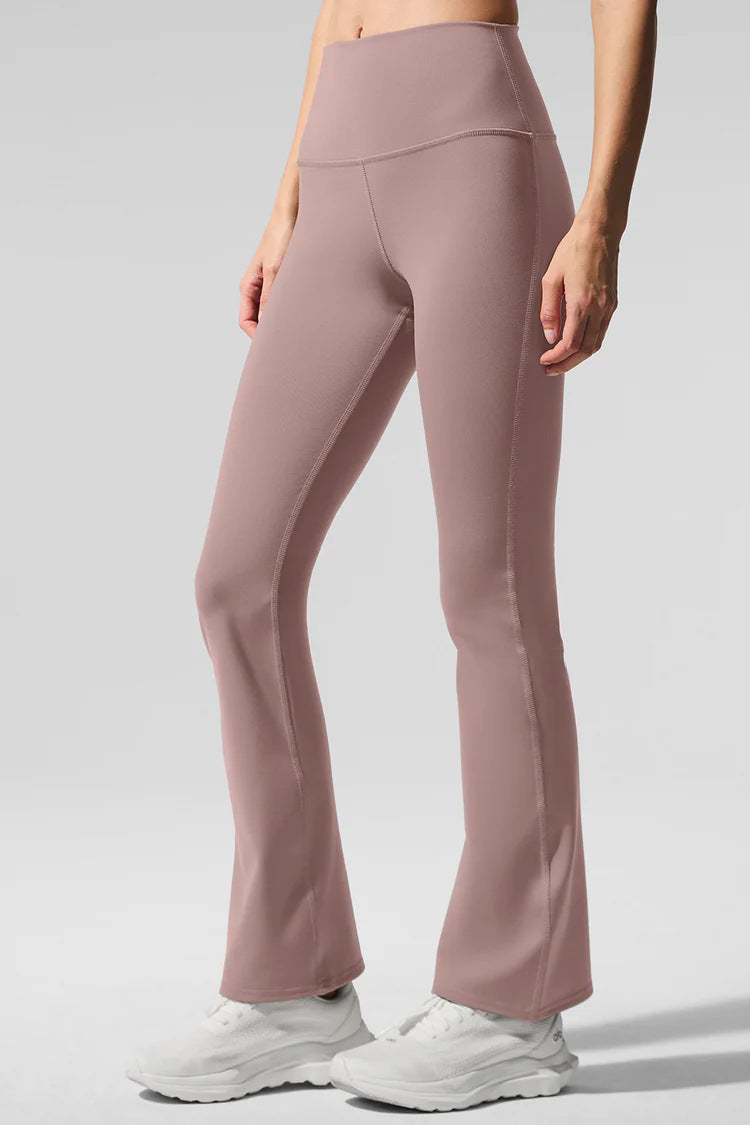 Nude Feel Yoga Pants Women Sports High Waist Hip Lift Fitness Belly Contracting Close Fitting Yoga Bootcut Trousers