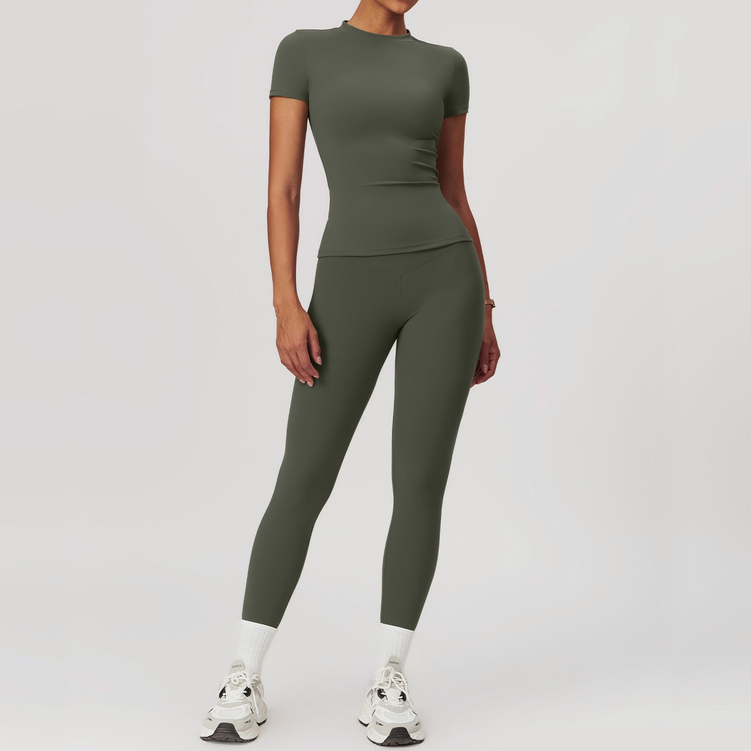 Sollinarry Brushed Tight Yoga Women Slimming Beauty Back Exercise Set Casual Fitness Yoga Wear