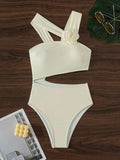 One Piece Swimsuit Sexy Waist Leaking Hollow Out Cutout out Three Dimensional Floral Beachwear Senior Bikini Ladies
