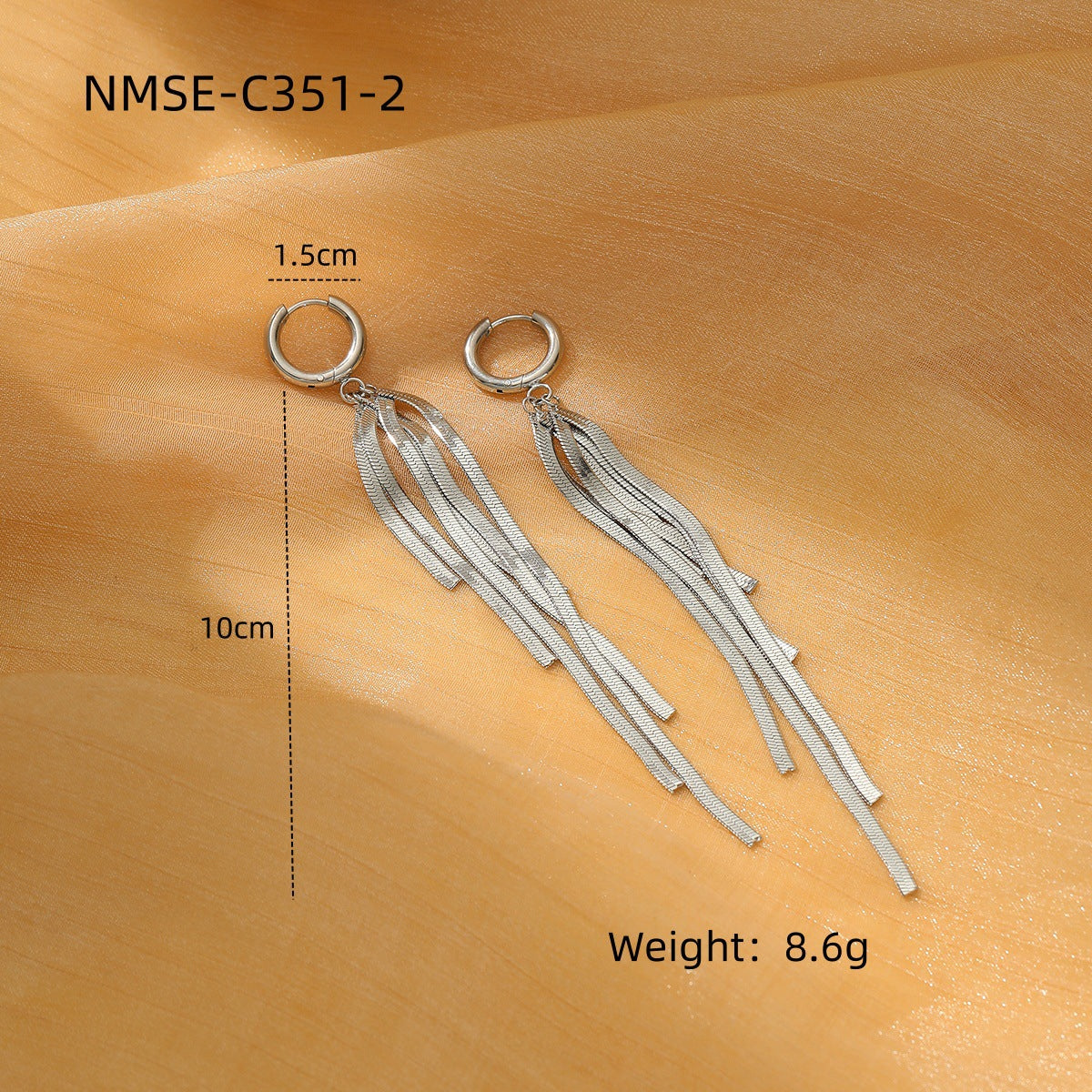 Simple Long Tassel Titanium Steel Earrings Arrival 18K Gold Light Luxury High Grade Stainless Steel Eardrop Earrings
