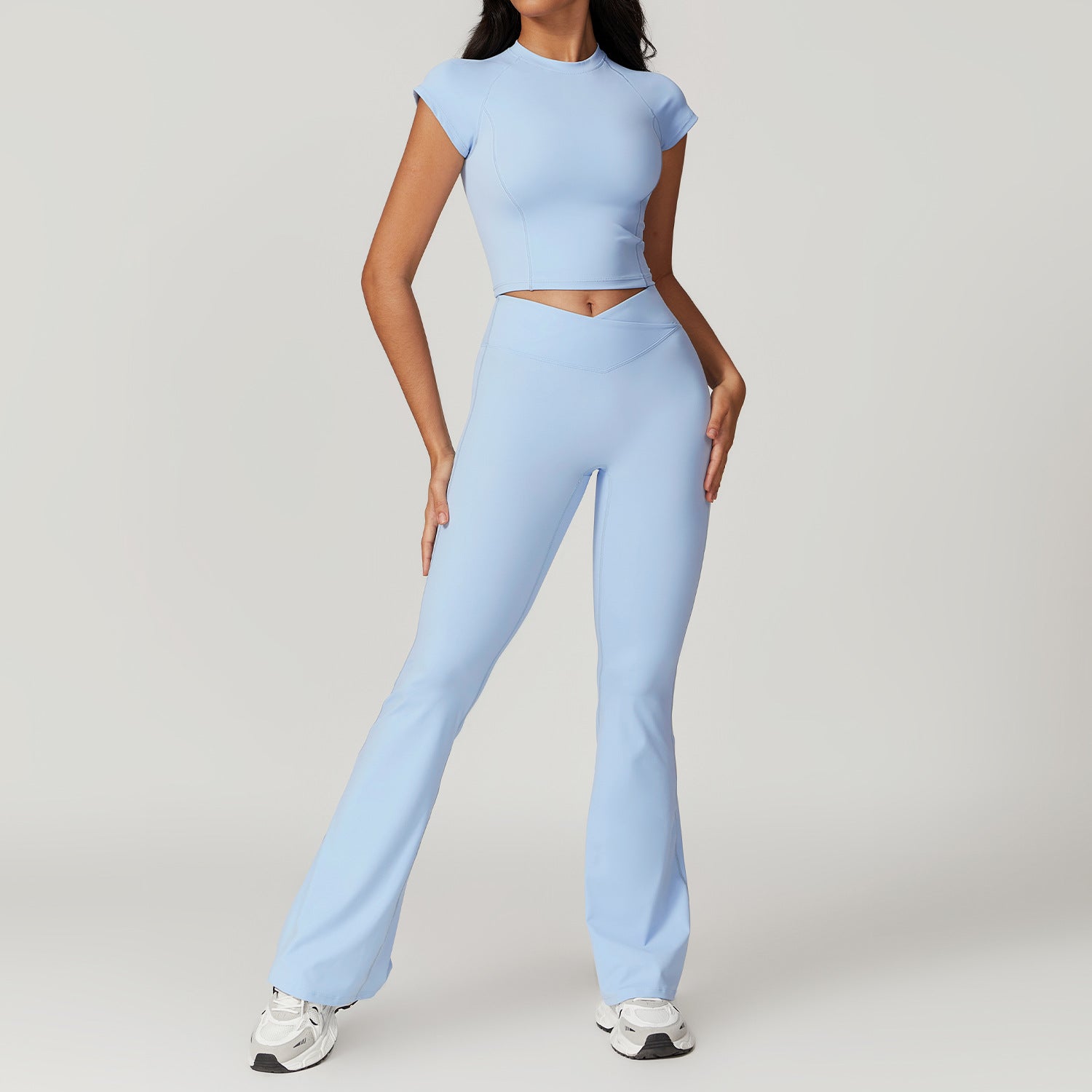 Sollinarry Sustainable Recycled Tight Quick Drying Yoga Suit Outer Wear Running Sports Short Sleeve Suit Beauty Back Workout Clothes Women