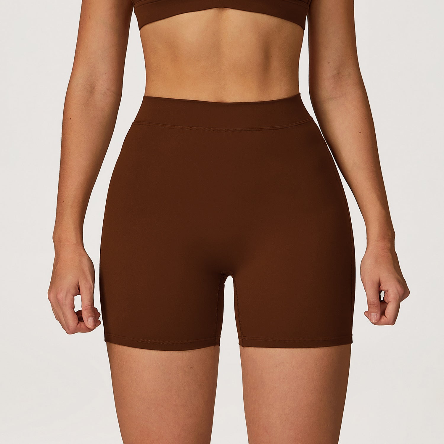 Brushed Yoga Shorts High Waist Tight Peach Bum Lift Shorts Running Workout Shorts