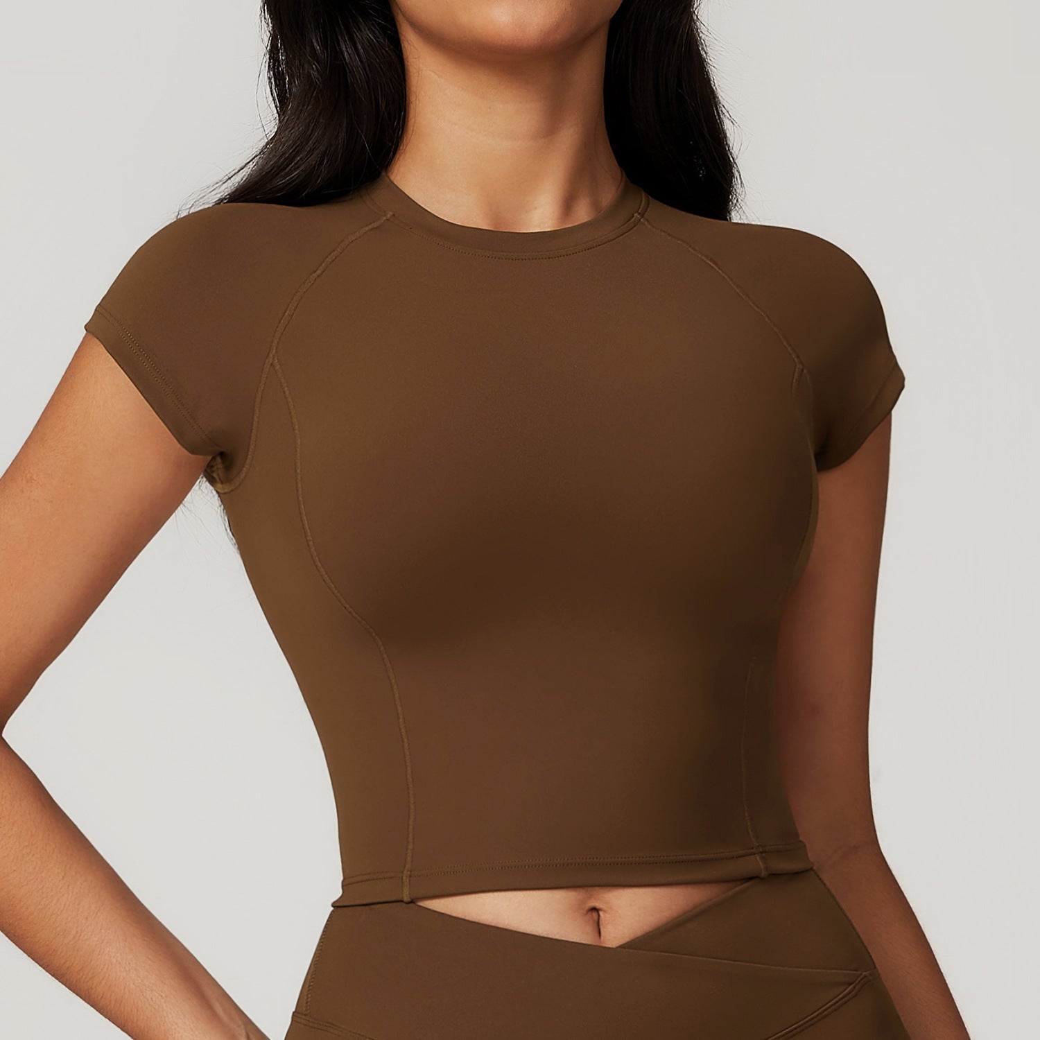 Sollinarry Eco Friendly Recycled High Strength Flying Sleeve Running Fitness Short Sleeved Sports T Shirt Women Tight Quick Drying Yoga Clothes