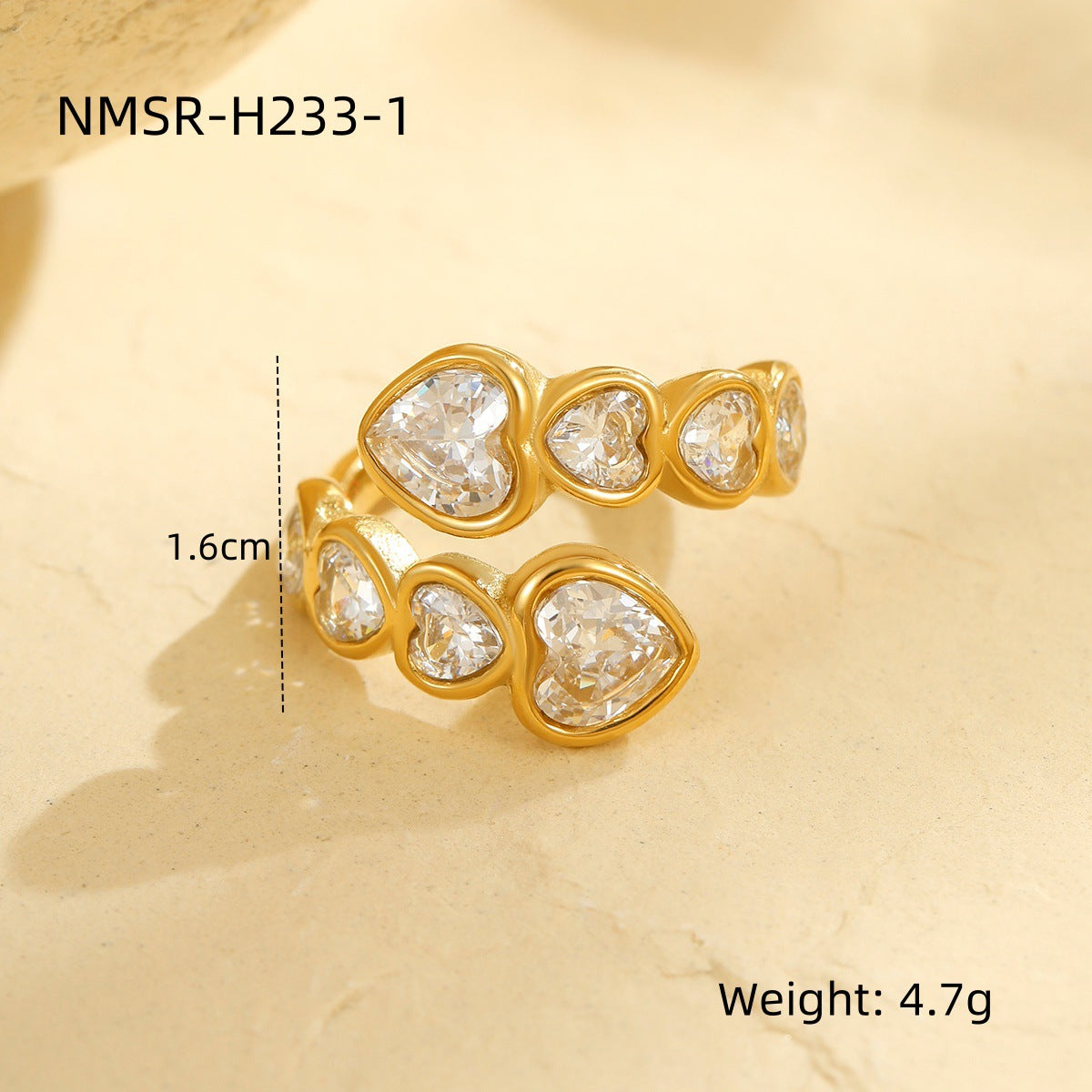 Open Ring Non Fading Light Luxury Stacked Ring Niche Stainless Steel Jewelry