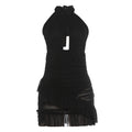 Summer Women Clothing Halter Backless Sexy Cutout See through Ruffled Sexy Sheath Dress
