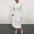 Autumn Elegant Lace Slim Fishtail Dress Women