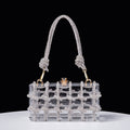 Spring Summer Alec Transparent Storage Box Handcraft Braiding Rope Small Square Bag Underarm Handbags