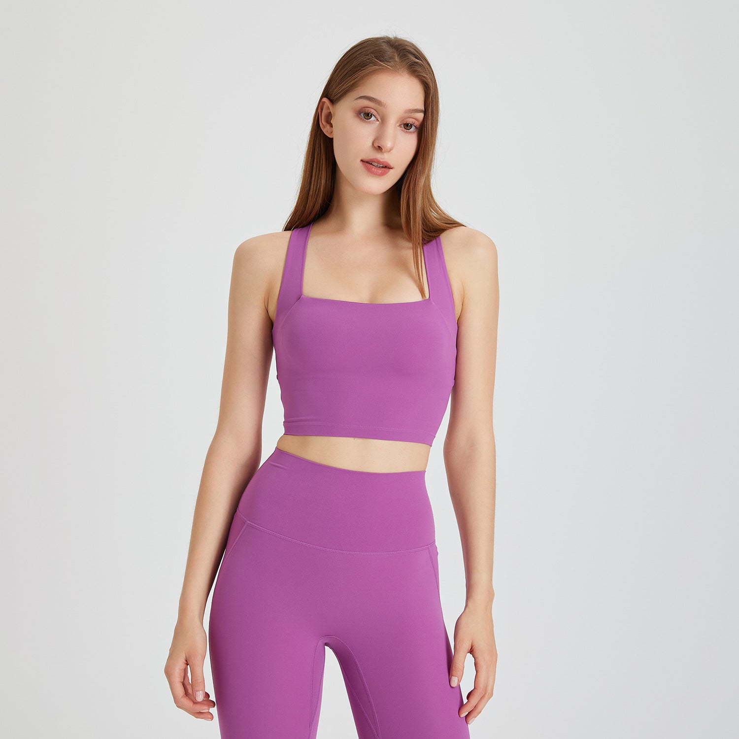 Nude Feel Seamless Shockproof Sports Underwear Women Beauty Back Cross Vest Running Push up Yoga Workout Bra