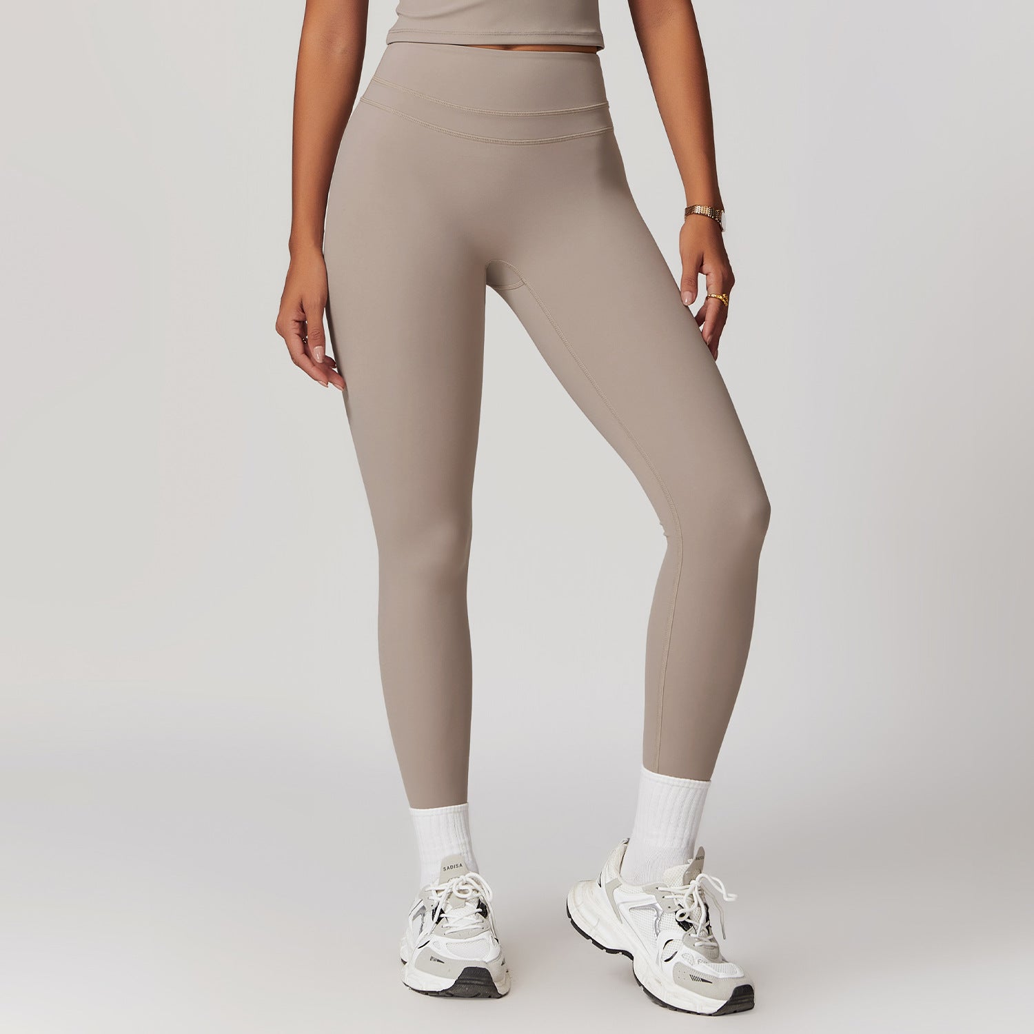 Sollinarry Brushed Tight High Waist Yoga Pants Belly Contracting Hip Raise Fitness Pants Outdoor Running Outerwear Sports Trousers
