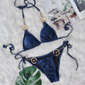 Sexy Bikini Handmade Beaded Swimsuit Crystal Diamond Split Women Swimsuit Guest