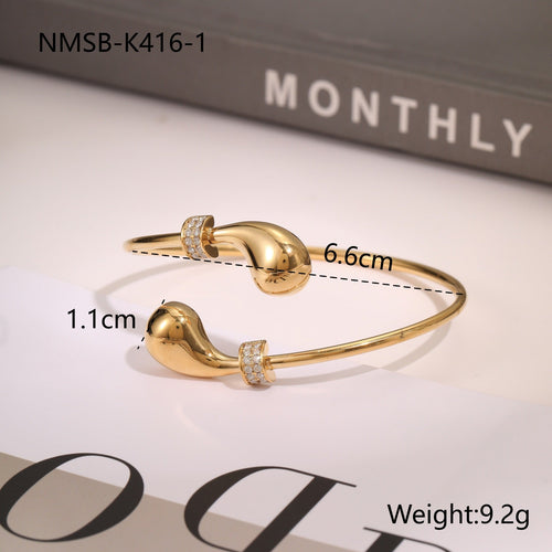 Best Seller Design Stainless Steel Bracelet Opening Bracelet All Match Pearl Titanium Steel Ornament