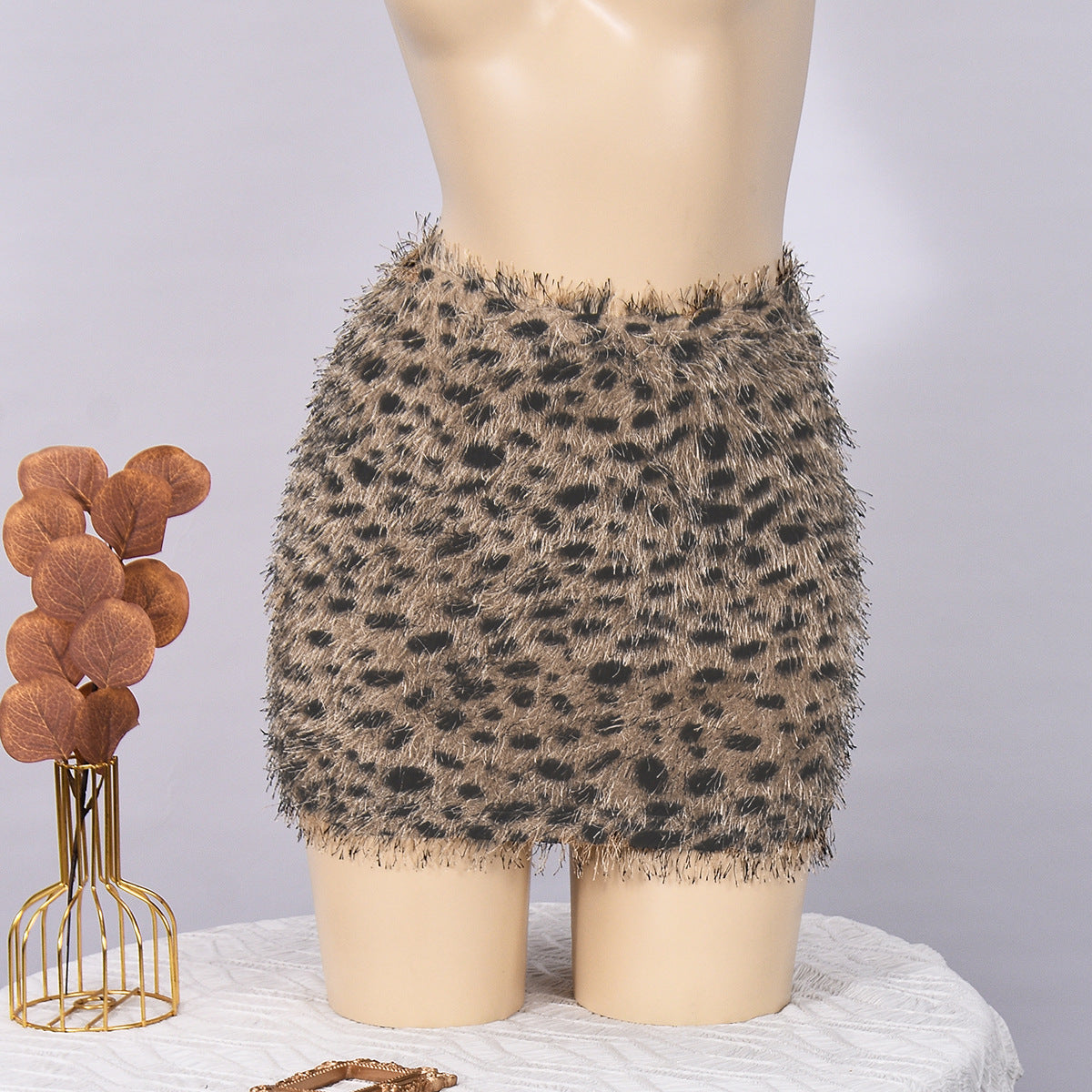 Pine Needle Spots Skirt Women Clothing Sexy Elastic Waist Skirt Women