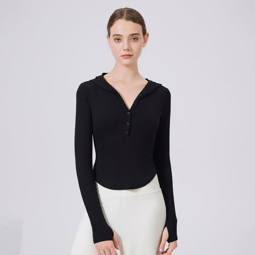 Bamboo Thread Hoodie Slimming Tops Outerwear Workout Clothes Running Yoga Slimming Long Sleeves Henry Sports