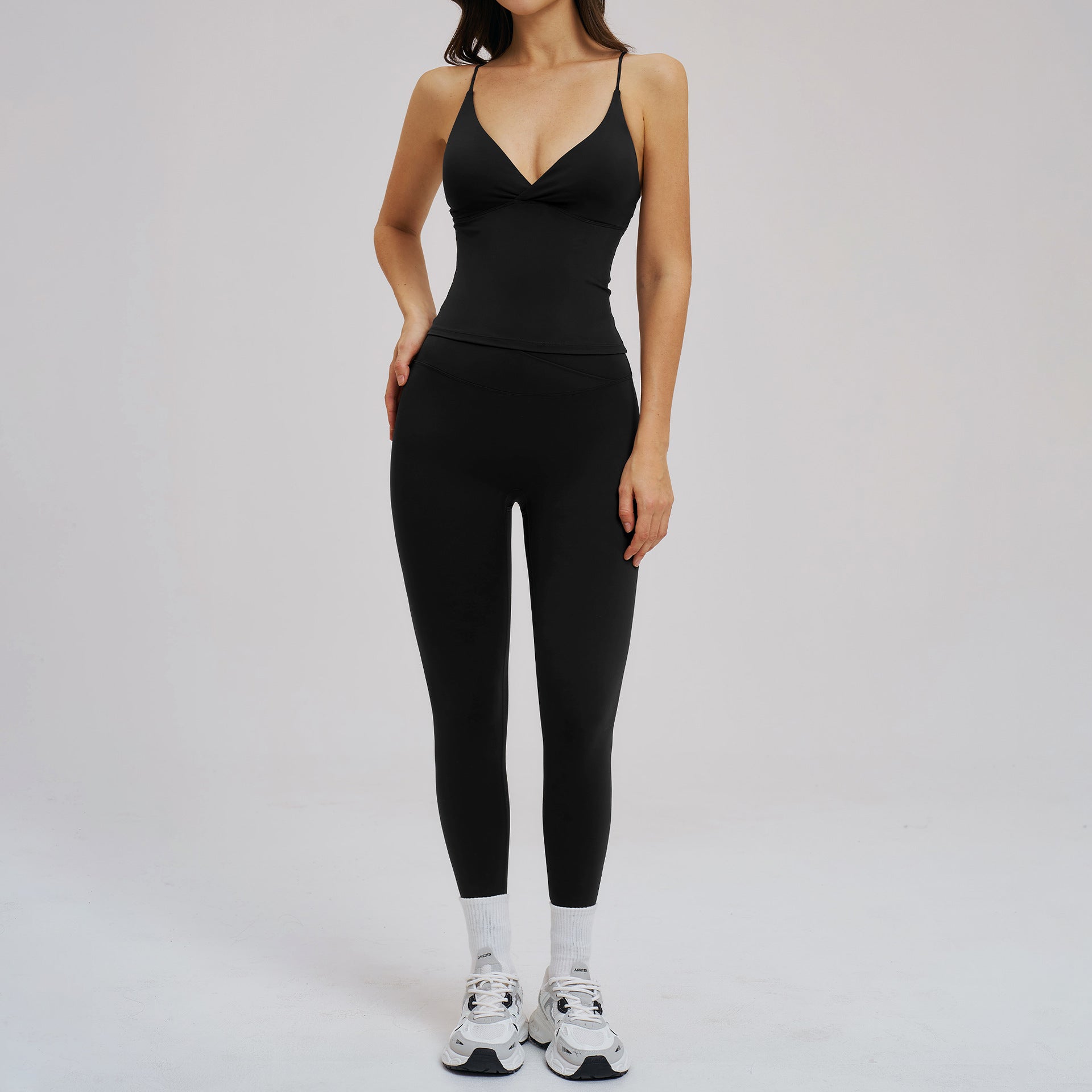 Brushed Sports Tight Back Running Sports Casual Suit Outdoor Riding Yoga Two Piece Sets