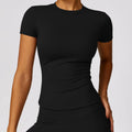 Sollinarry Spring T Shirt Quick Drying Yoga Clothes Short Sleeve Workout Top Blouse Outdoor Running Sports Short Sleeve Women