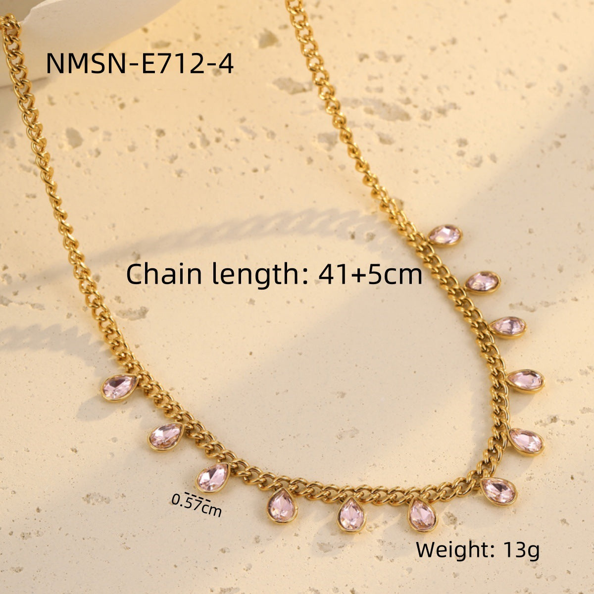 Classic Stainless Steel Color Rhinestone Tassel Necklace Women Twin Titanium Steel Clavicle Chain Jewelry