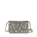 Summer Blingbling Retro Silver Hollow Out Cutout Design Handmade Beaded Flip Phone Bag Bright