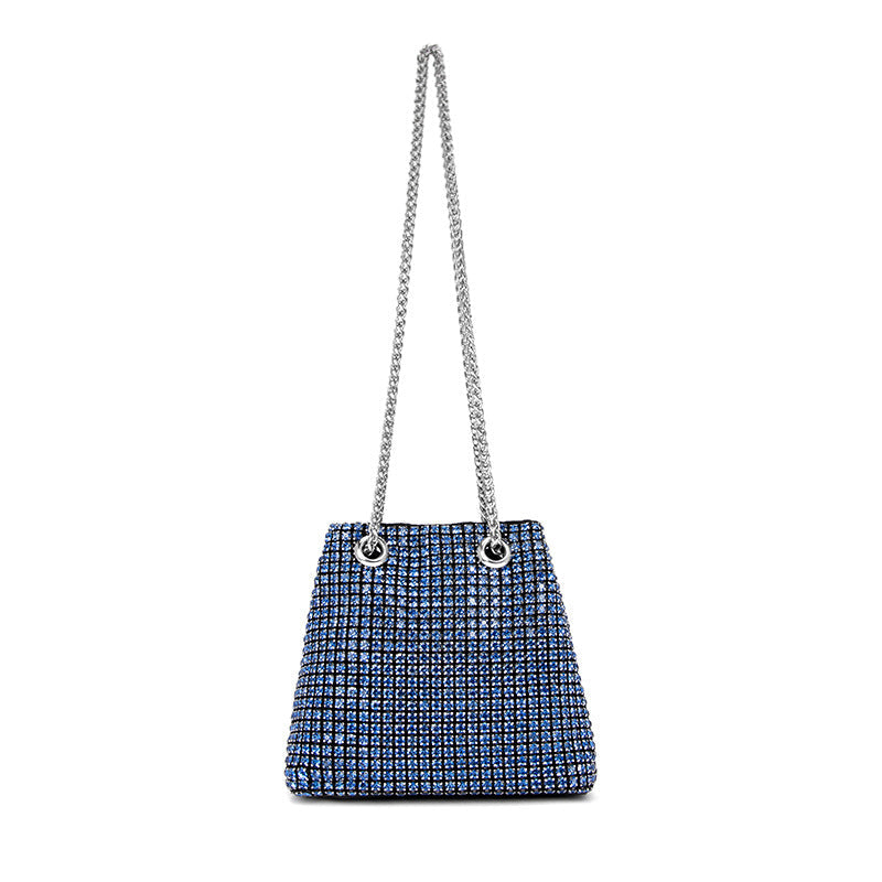 High Grade Rhinestone Western Chain Bag Design Bucket Bag Large Capacity Crossbody Bag Office Color Handbag Women