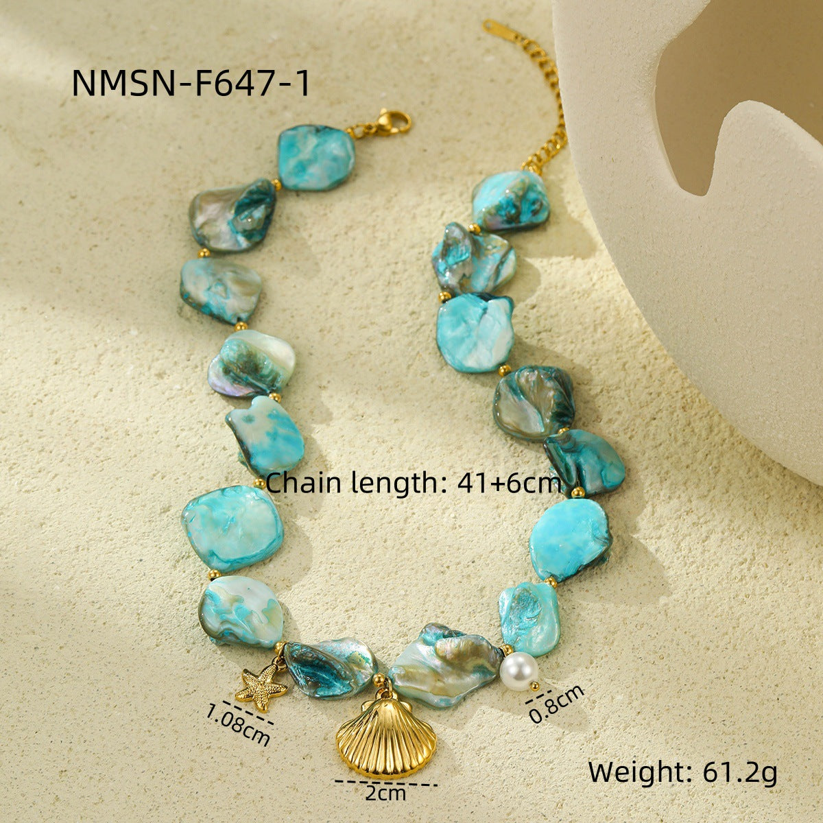 Ocean Series Beach Vacation Necklace Bracelet Earrings Shell Starfish Stainless Steel Summer Ornament