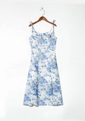 Spring French Retro Sexy Slim Slit Printed Dress for Women