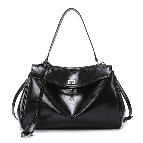 Bag Women Rodeo Bag Large Capacity Office Tote B Same Retro Oily Leather Handbag Women