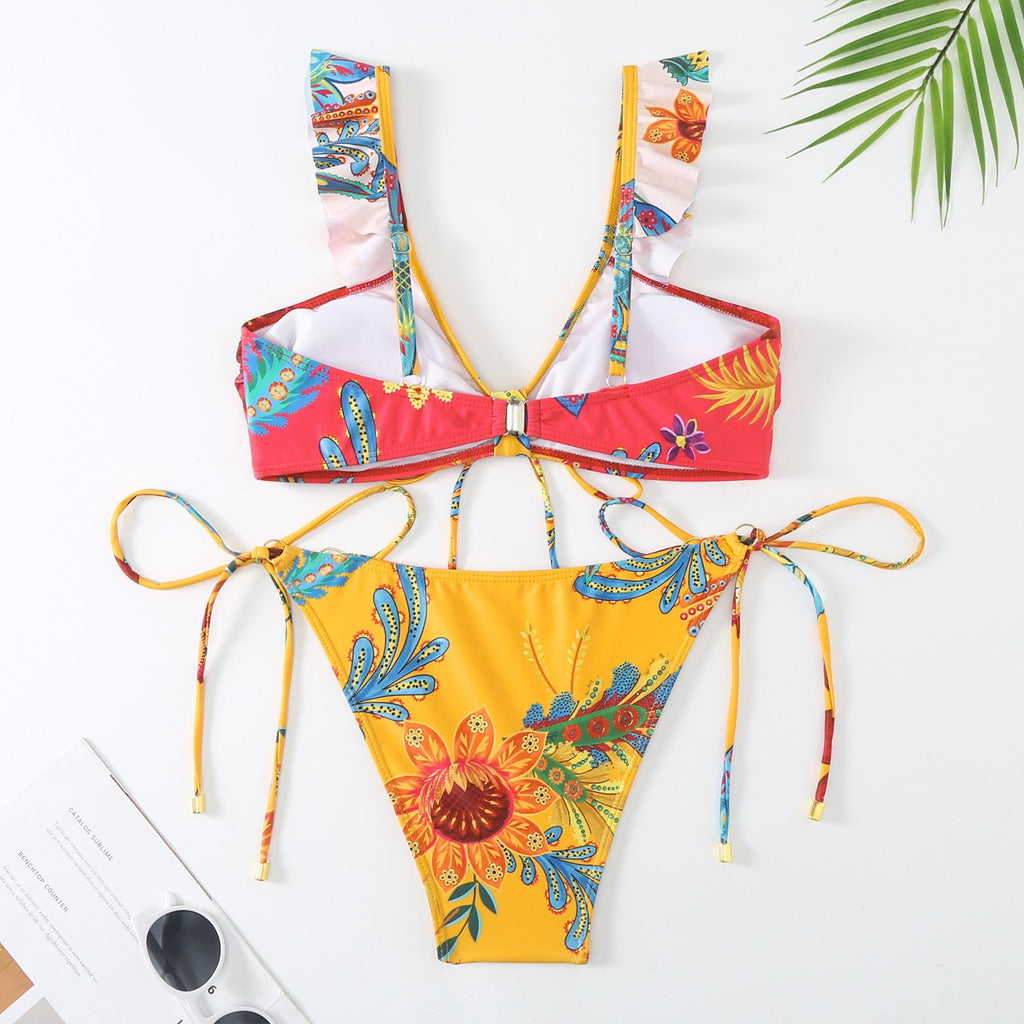 Push up Bikini Sexy High Waist Bikini Split Swimsuit Suit Chiffon Dress