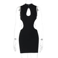 Street Sexy Hollow Out Cutout Backless Stitching Butterfly Metal Decoration Short Sexy Dress
