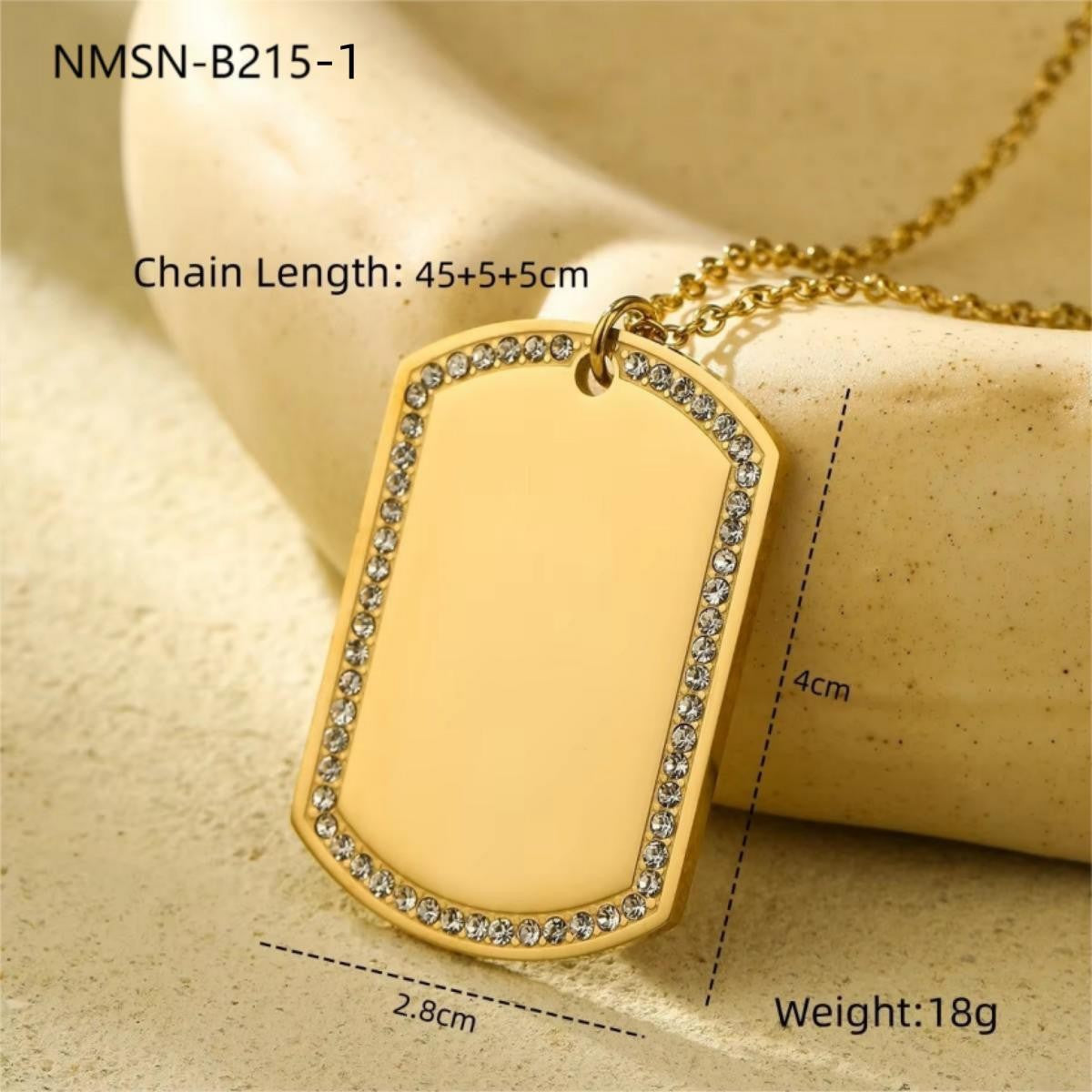 Private Exclusive Stainless Steel Necklace Unisex Vacuum Plating 18K Gold Titanium Steel Embellished