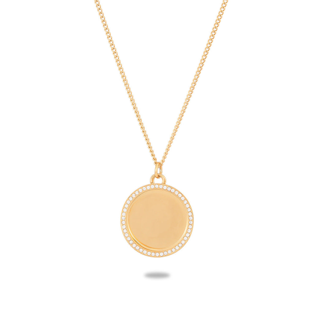 Private Exclusive Stainless Steel Necklace Unisex Vacuum Plating 18K Gold Titanium Steel Embellished
