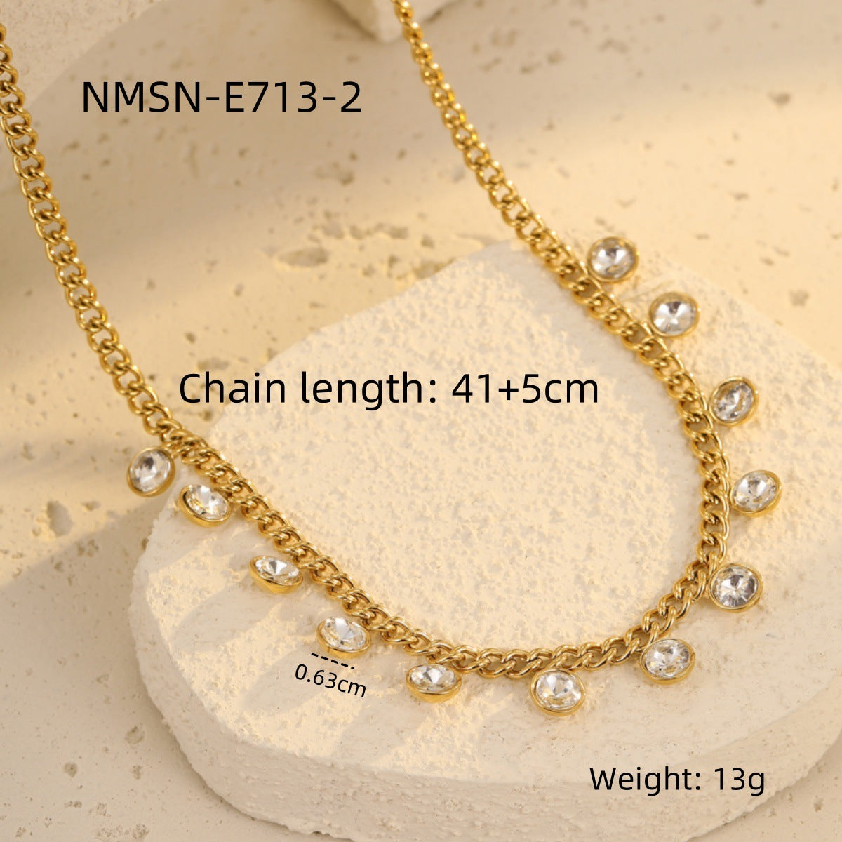 Classic Stainless Steel Color Rhinestone Tassel Necklace Women Twin Titanium Steel Clavicle Chain Jewelry