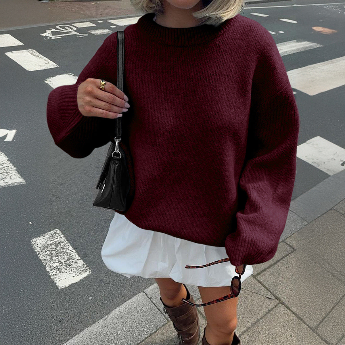 Casual Vacation Wool Long Sleeve T shirt Sweater Women Clothing Autumn Winter