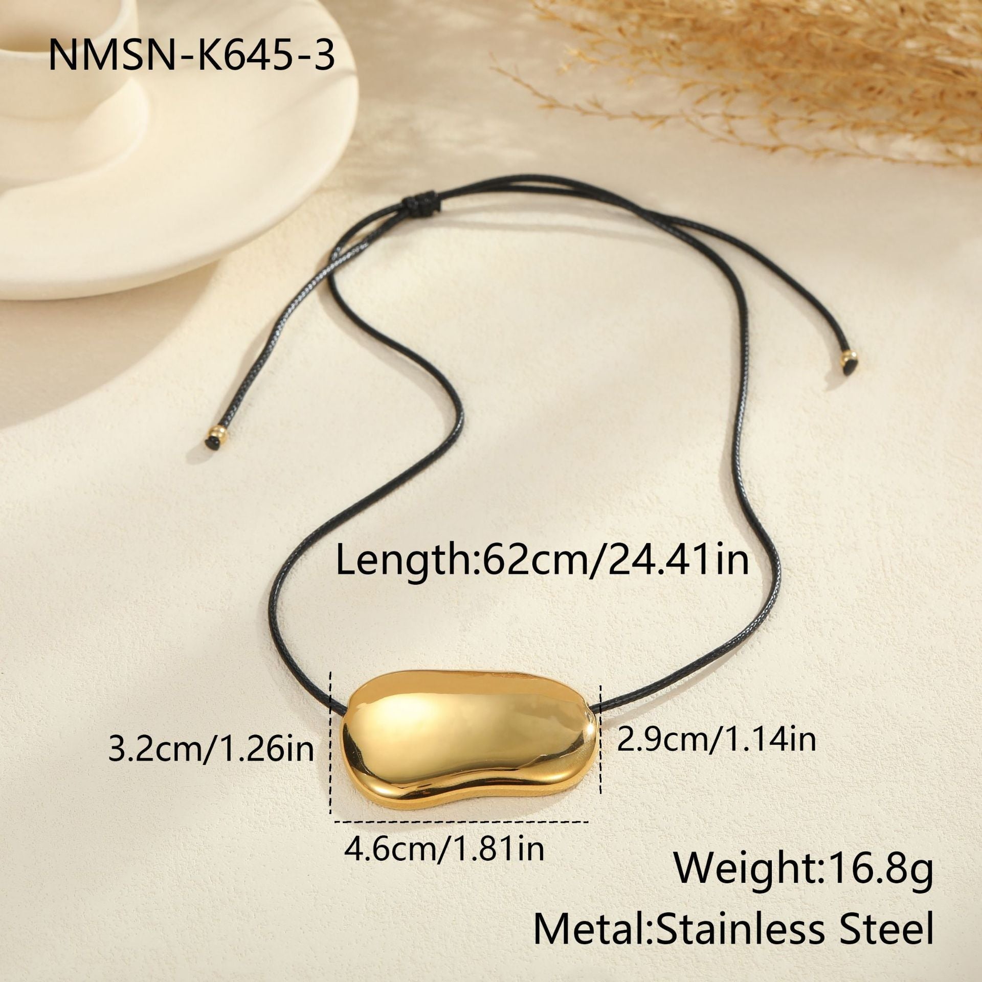 Black Rope Titanium Steel Necklace Irregular Asymmetric Pendants Minimalist Collar High Sense Niche Necklace
