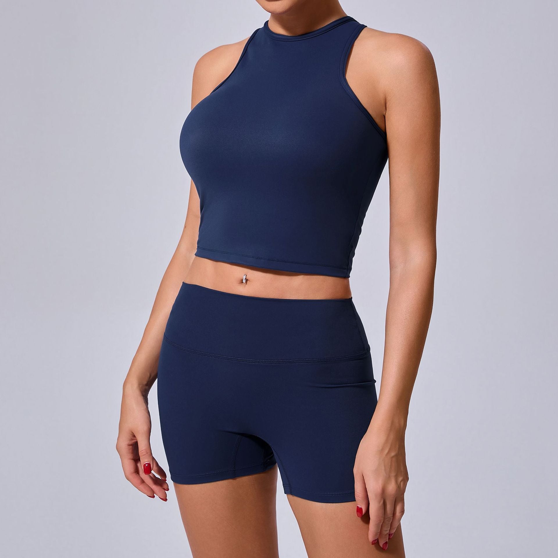 Quick Dry Vest Tight Back Yoga Suit All Matching Outer Wear Casual Fitness Running Exercise Shorts Suit