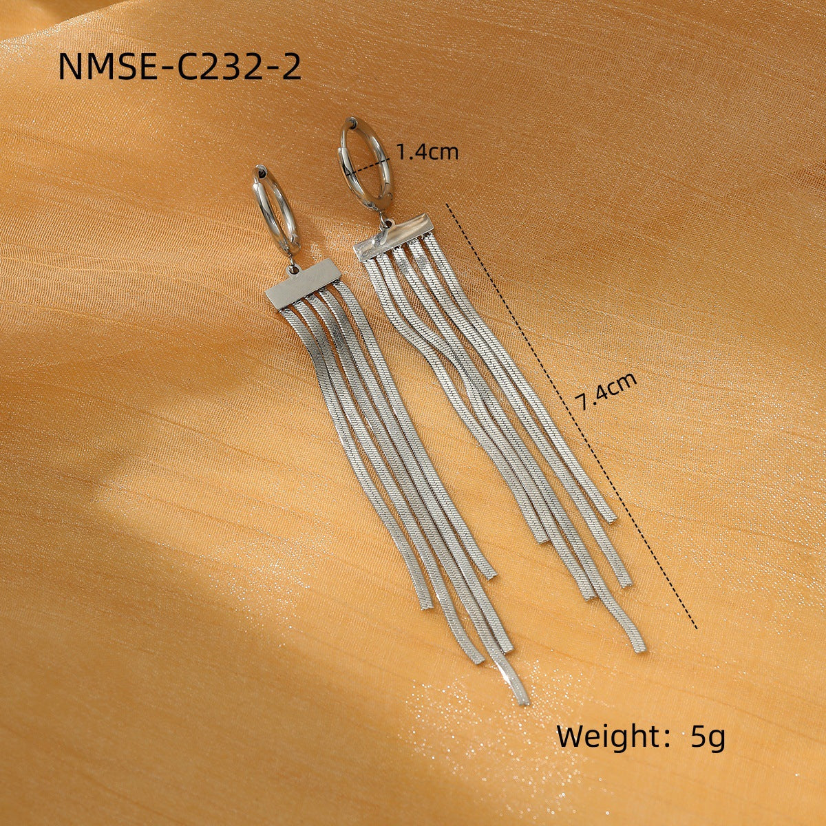 Simple Long Tassel Titanium Steel Earrings Arrival 18K Gold Light Luxury High Grade Stainless Steel Eardrop Earrings