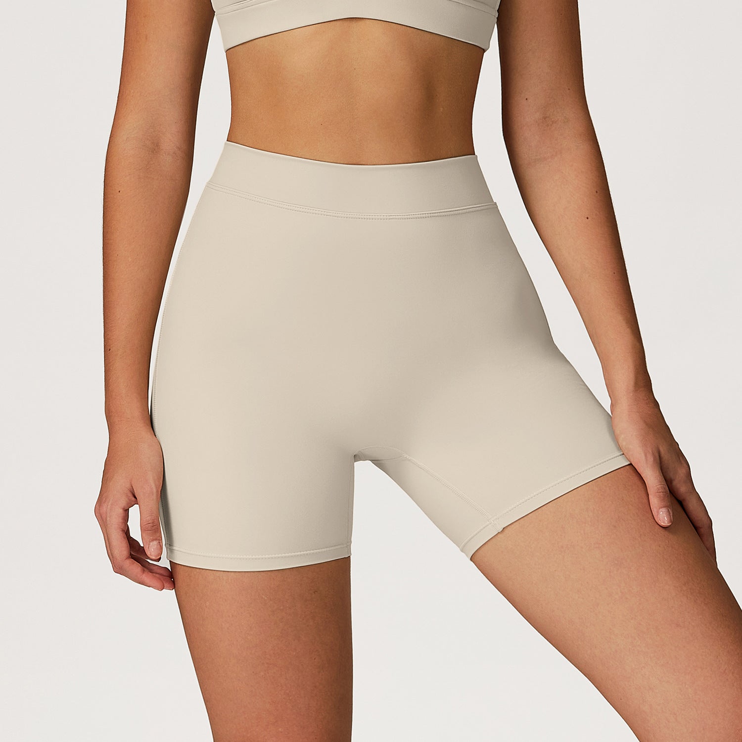 Brushed Yoga Shorts High Waist Tight Peach Bum Lift Shorts Running Workout Shorts