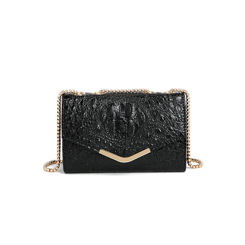 Bag Women Fashionable All Match Crocodile Pattern Chain Shoulder Crossbody Small Square Bag